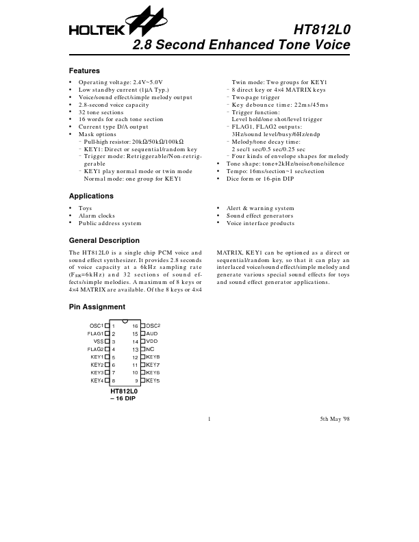 HT62L256 Holtek Semiconductor Inc