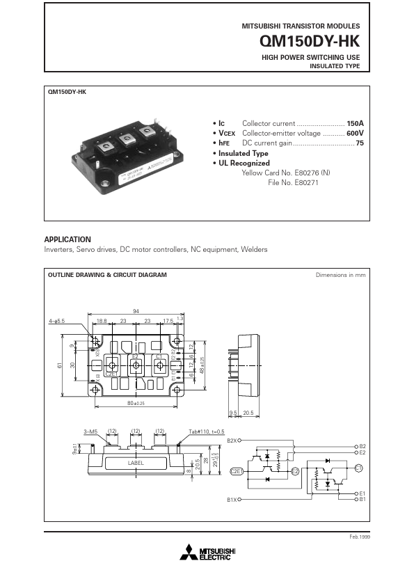 QM150DY-H Mitsubishi Electric Semiconductor