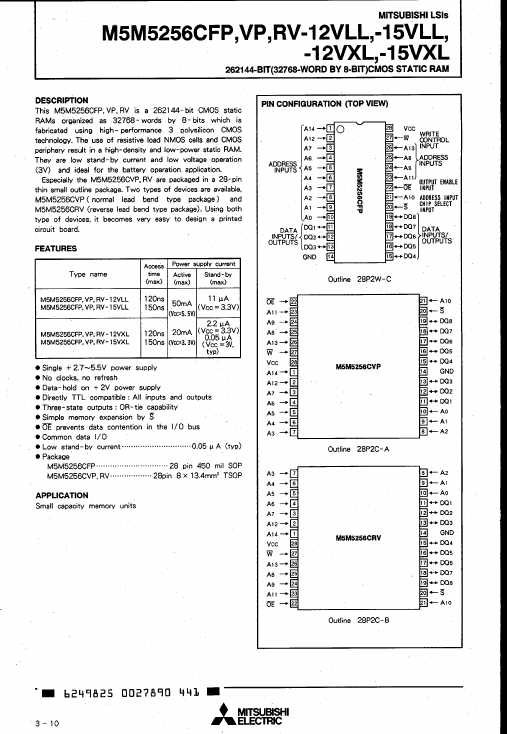 M5M5256CFP-15VLL