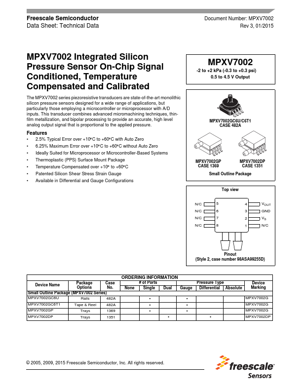 MPXV7002 Freescale Semiconductor