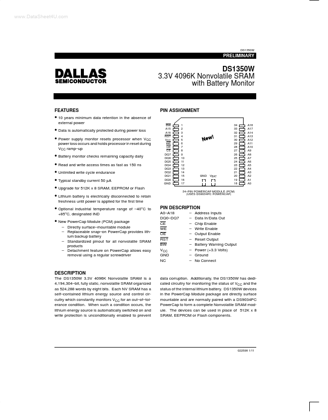 DS1350W Dallas Semiconductor