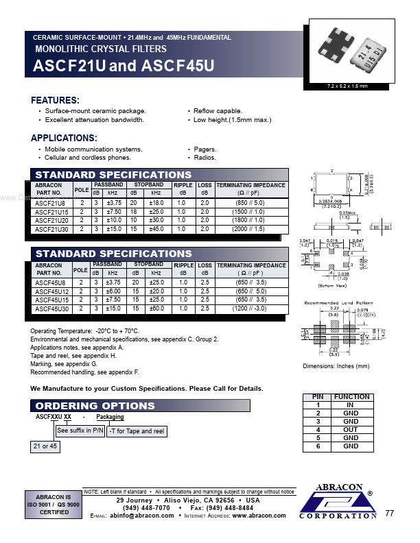 <?=ASCF45U?> डेटा पत्रक पीडीएफ