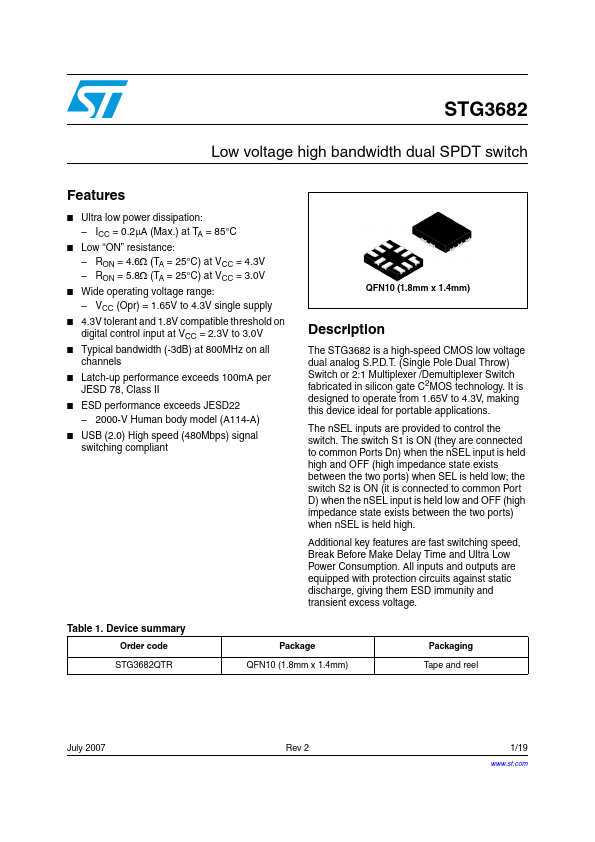 STG3682 ST Microelectronics