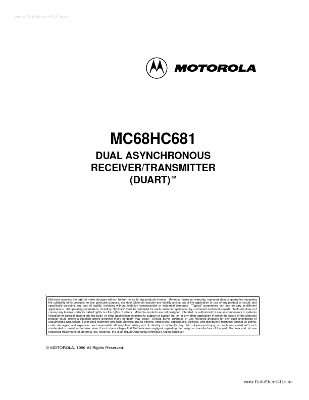 MC68HC2681 Motorola Semiconductor