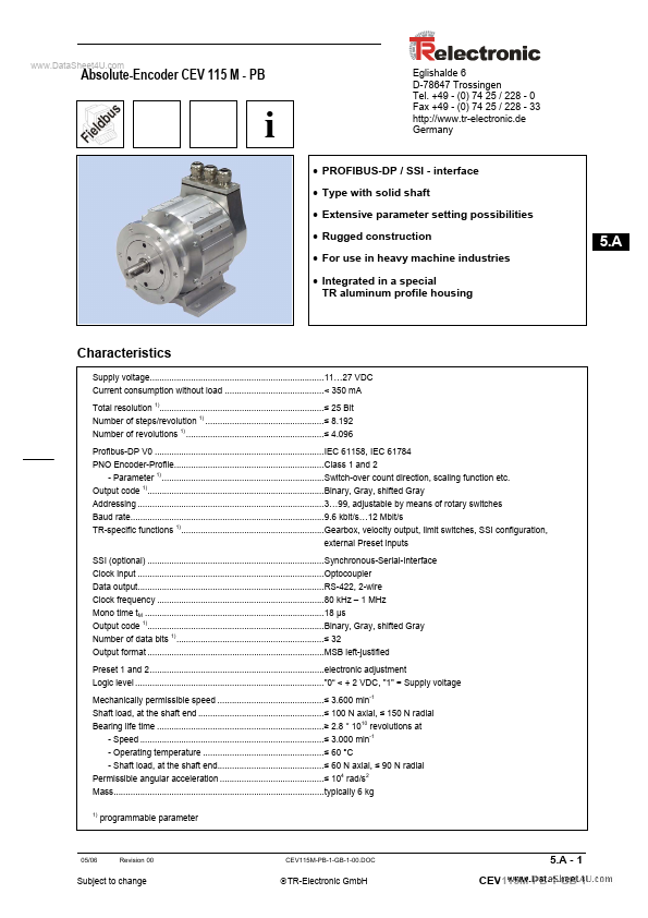 <?=CEV-115-M-PB?> डेटा पत्रक पीडीएफ