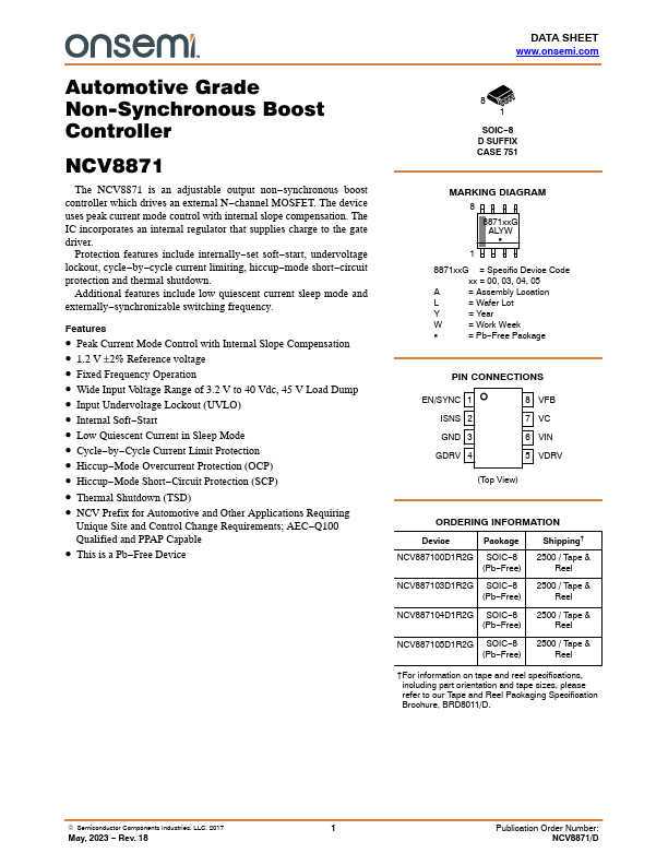 NCV8871 ON Semiconductor