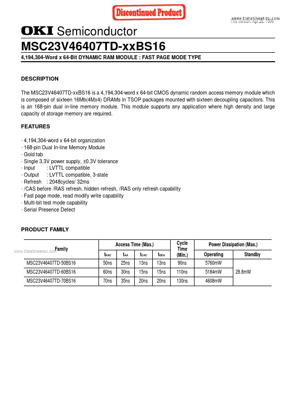 MSC23V46407TD-70BS16