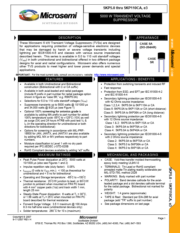 5KP78 Microsemi