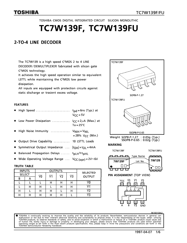TC7W139 Toshiba