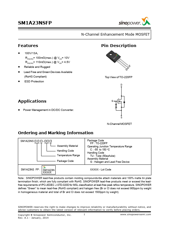 SM1A23NSFP Sinopower