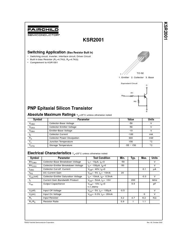 KSR2001 Fairchild Semiconductor