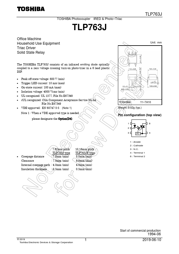 TLP763J Toshiba Semiconductor