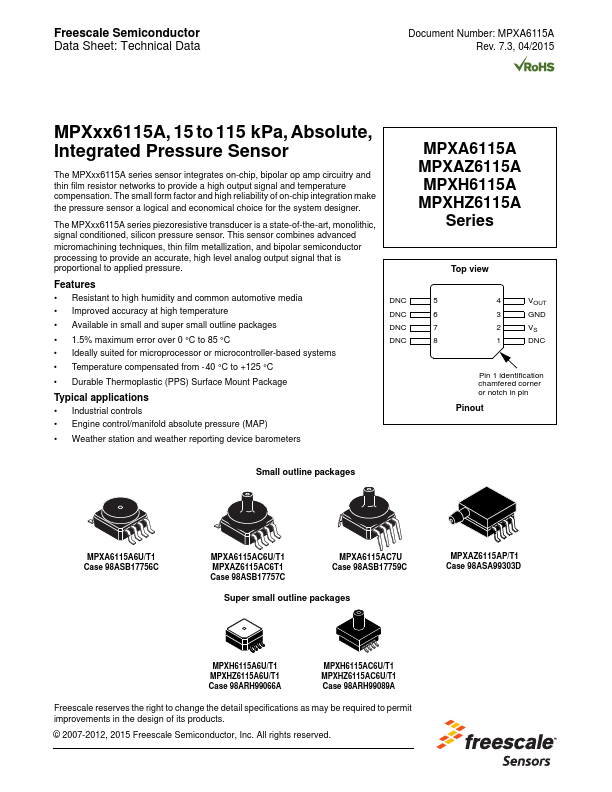 <?=MPXHZ6115A?> डेटा पत्रक पीडीएफ