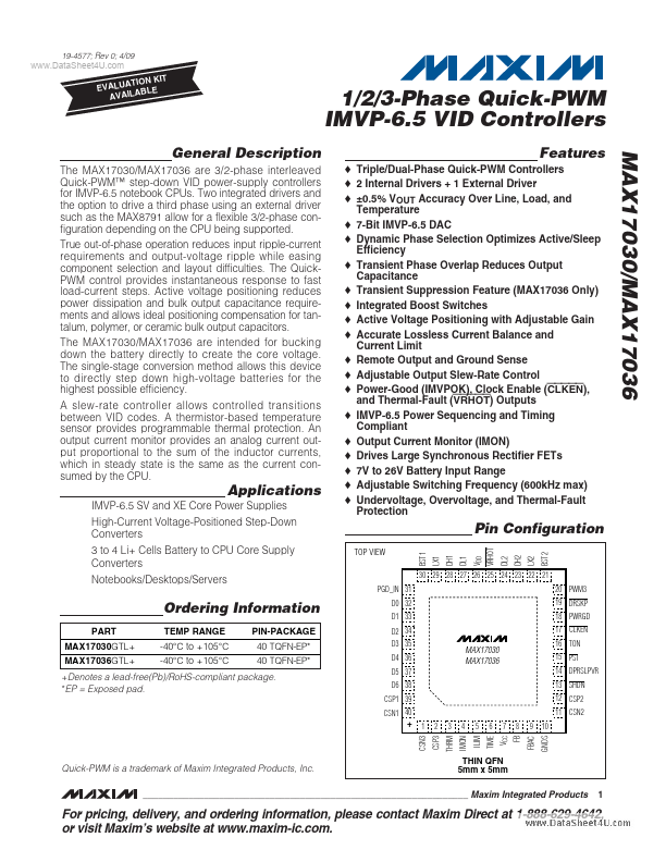 <?=MAX17036?> डेटा पत्रक पीडीएफ