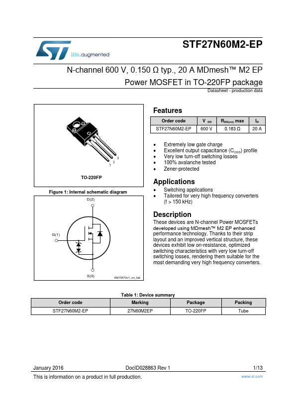 STF27N60M2-EP