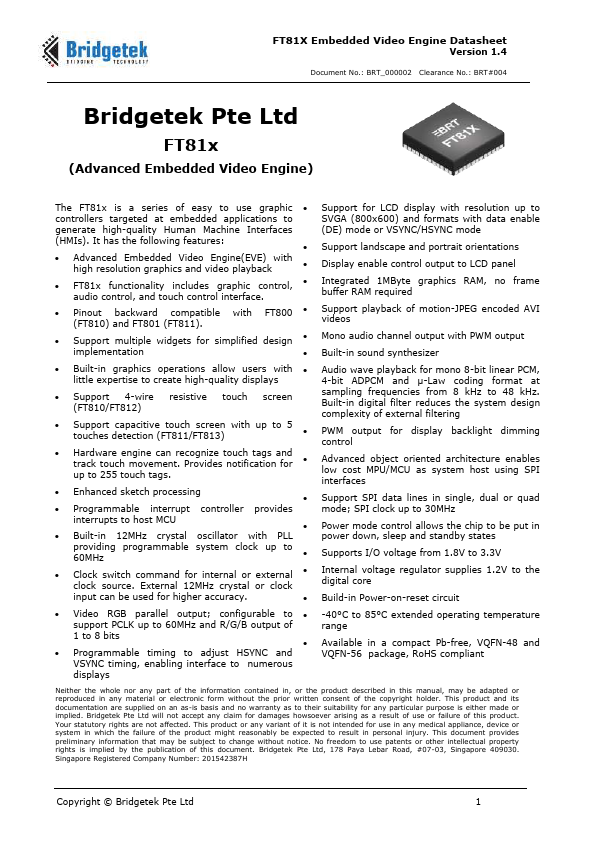 <?=FT812?> डेटा पत्रक पीडीएफ