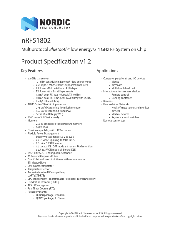 <?=nRF51802?> डेटा पत्रक पीडीएफ