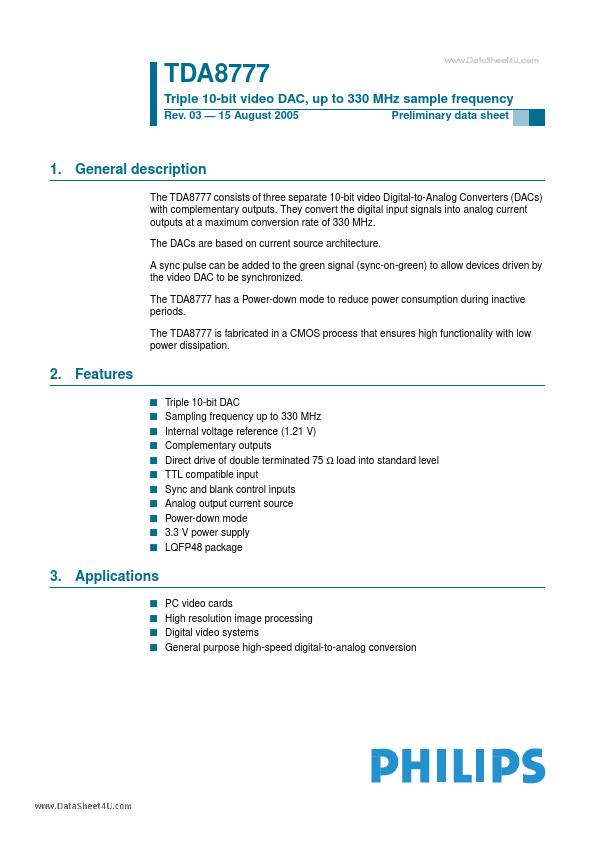 <?=TDA8777?> डेटा पत्रक पीडीएफ