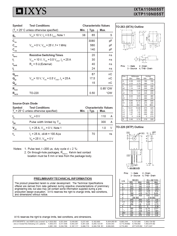 IXTP110N055T