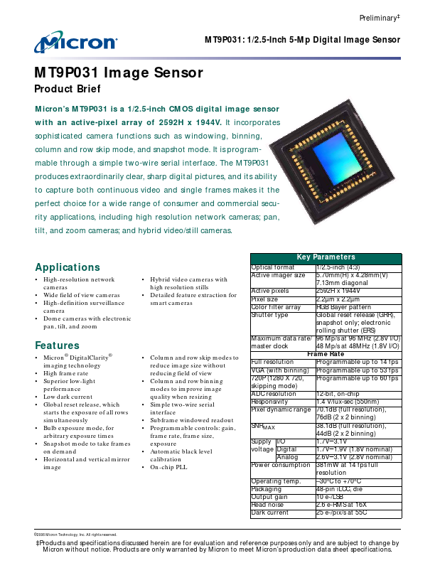 MT9P031 Micron
