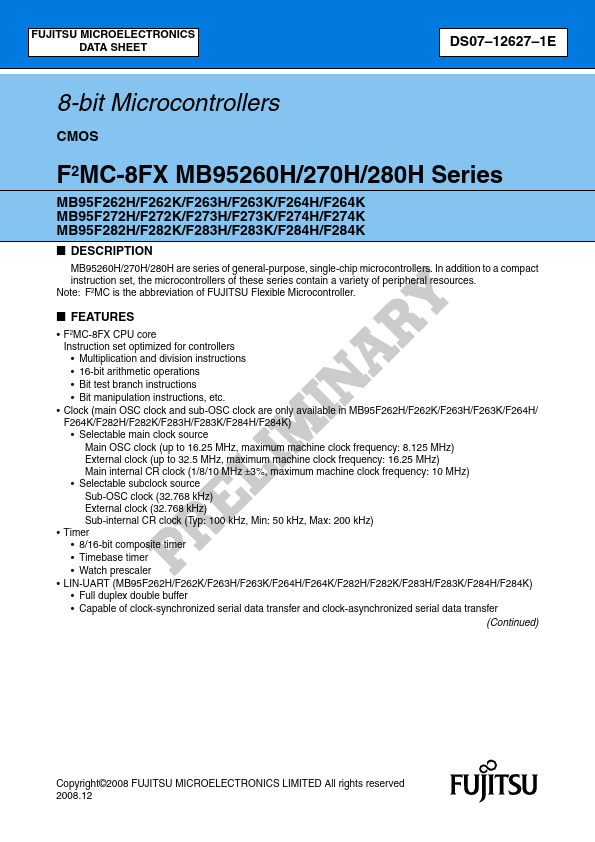 MB95F263K Fujitsu Media Devices