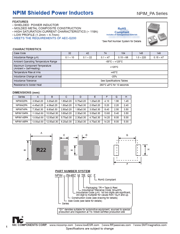 NPIM42PAR56MTRQYF NIC Components