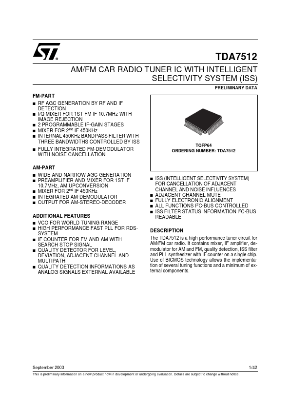 TDA7512 ST Microelectronics