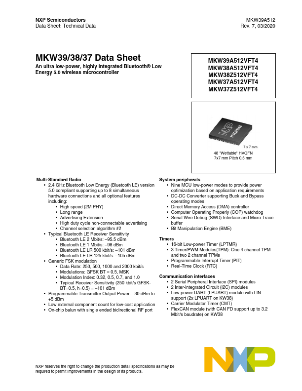 <?=MKW37Z512VFT4?> डेटा पत्रक पीडीएफ