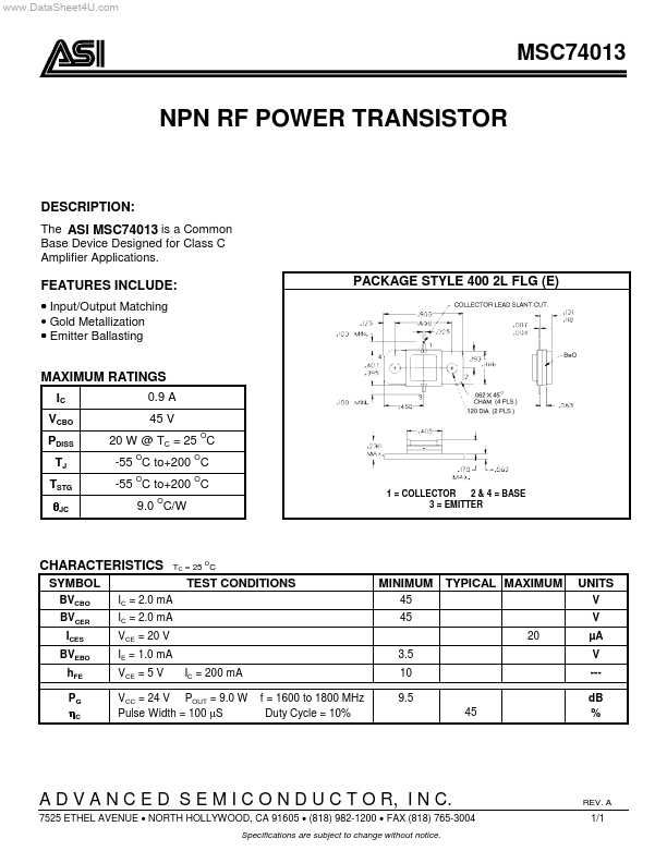 MSC74013 Advanced Semiconductor