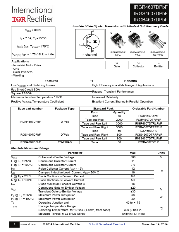 IRGB4607DPbF