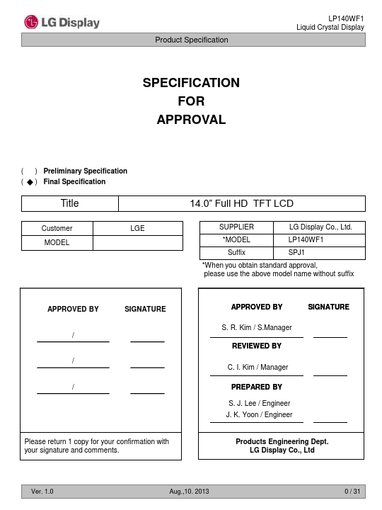 LP140WF1-SPJ1