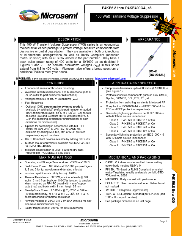 P4KE220 Microsemi