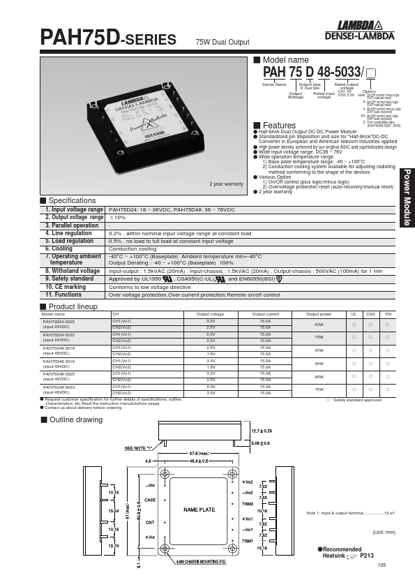 <?=PAH75D24-5033?> डेटा पत्रक पीडीएफ