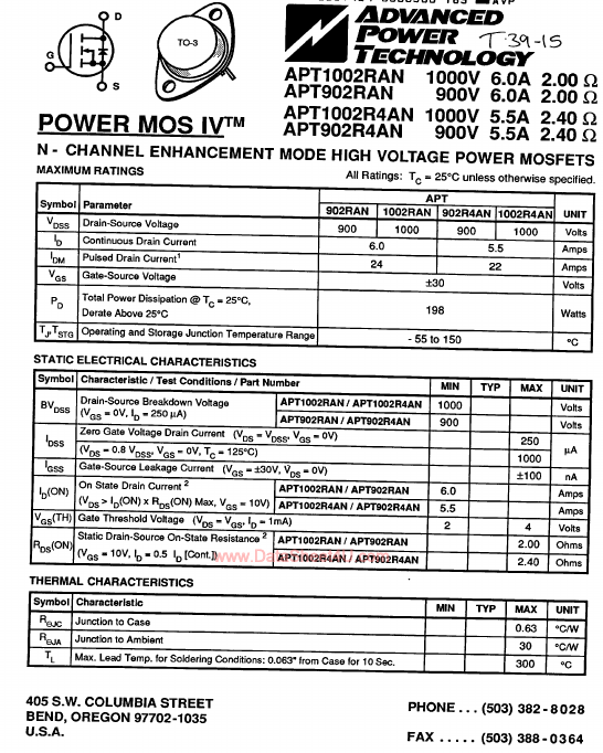 <?=APT902RAN?> डेटा पत्रक पीडीएफ