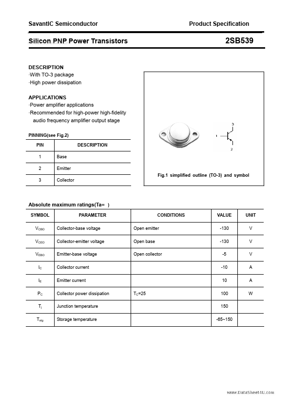 2SB539 SavantIC