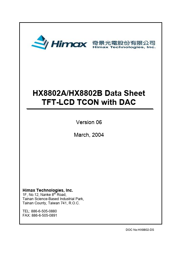 HX8802A Himax