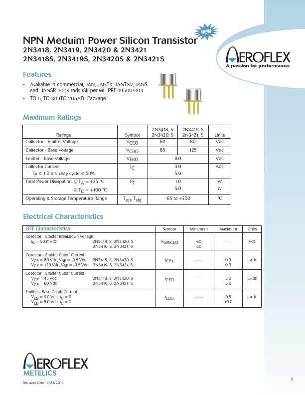 2N3420S Aeroflex