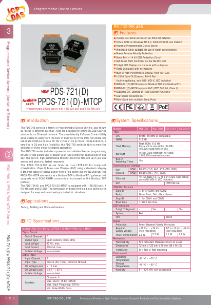 <?=PPDS-721D-MTCP?> डेटा पत्रक पीडीएफ