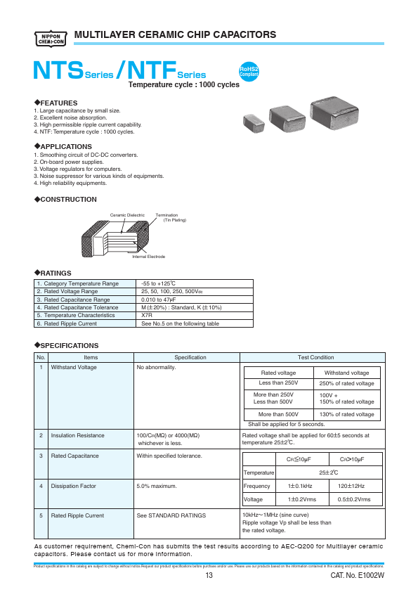 KTS101B154M31N0T00 NIPPON CHEMI-CON