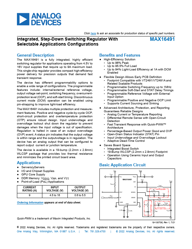 MAX16491 Analog Devices