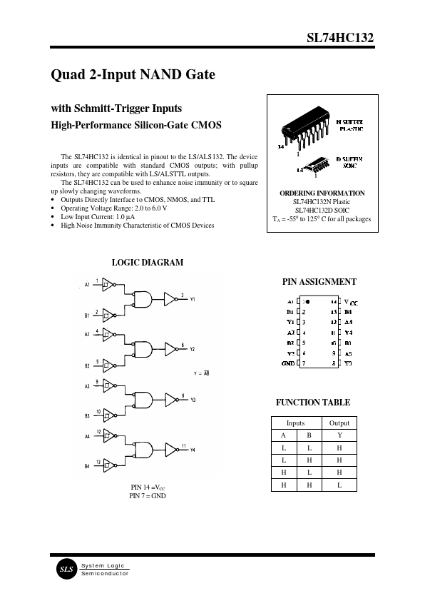 SL74HC132 System Logic Semiconductor
