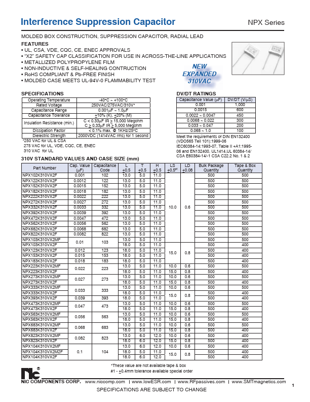 <?=NPX153K275VX2F?> डेटा पत्रक पीडीएफ