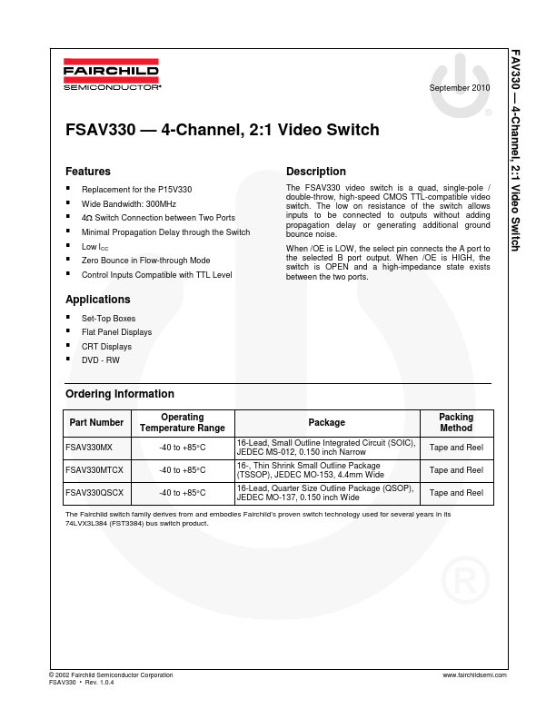 <?=FSAV330?> डेटा पत्रक पीडीएफ