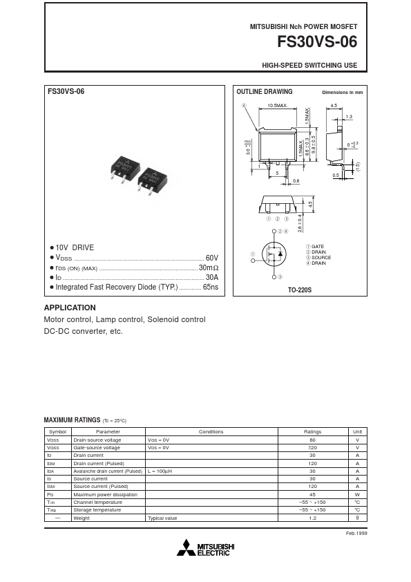 FS30VS-06 Mitsubishi Electric Semiconductor