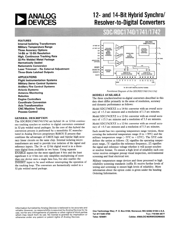 SDC1740 Analog Devices