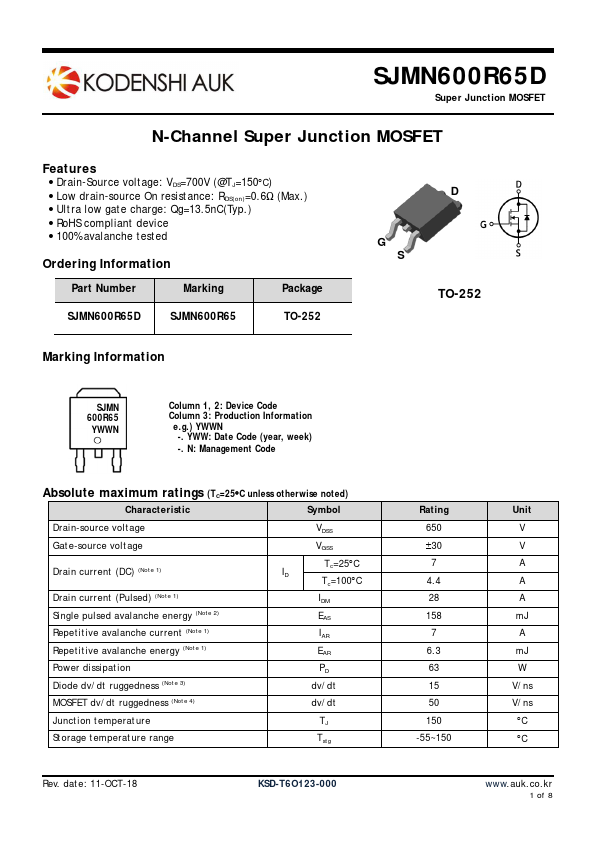 <?=SJMN600R65D?> डेटा पत्रक पीडीएफ