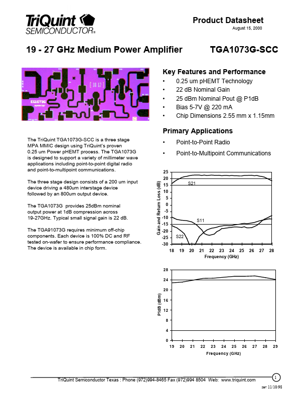 TGA1073G-SCC TriQuint Semiconductor