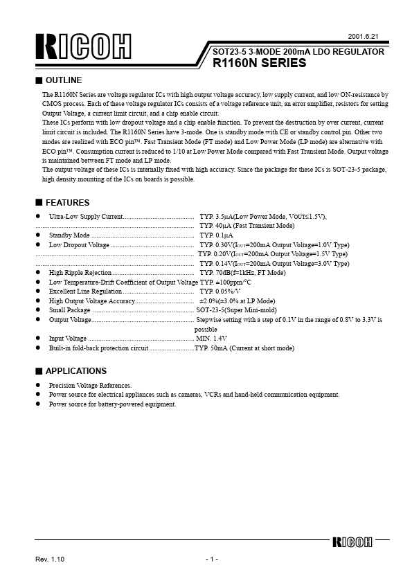 R1160N331A RICOH electronics devices division