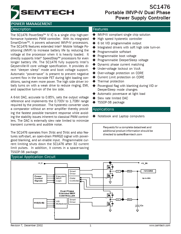 SC1476 Semtech Corporation