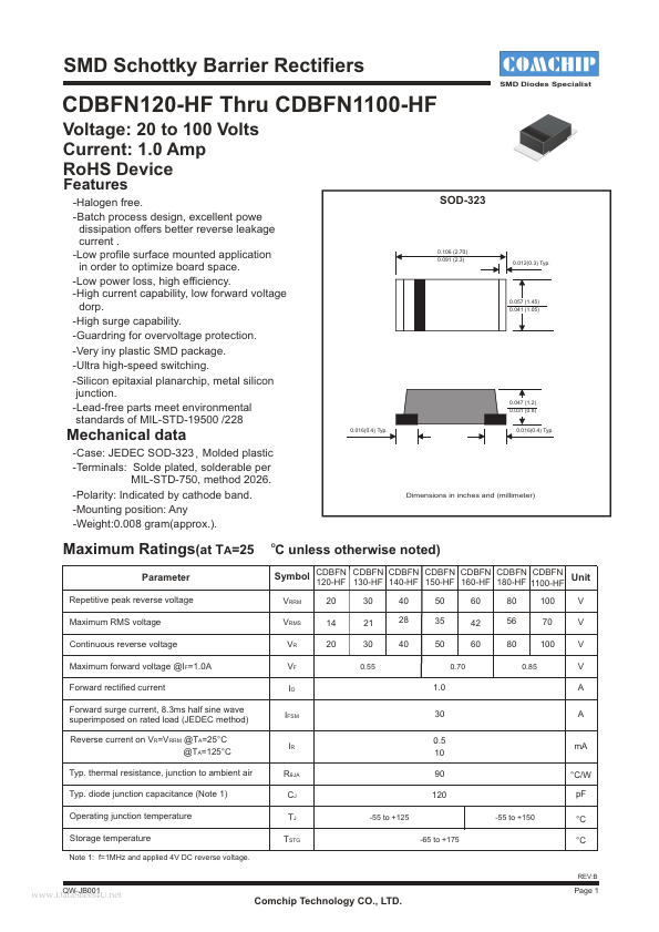 CDBFN140-HF Comchip Technology